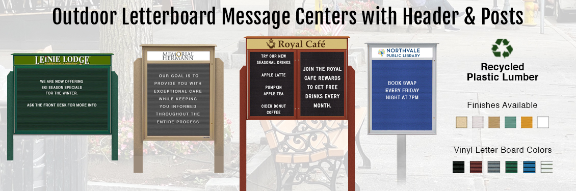 Outdoor-Message-Centers-with-Header-and-Posts---Single-Sided-Letter-Boards