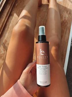 After photo after using BBE tanning body spray