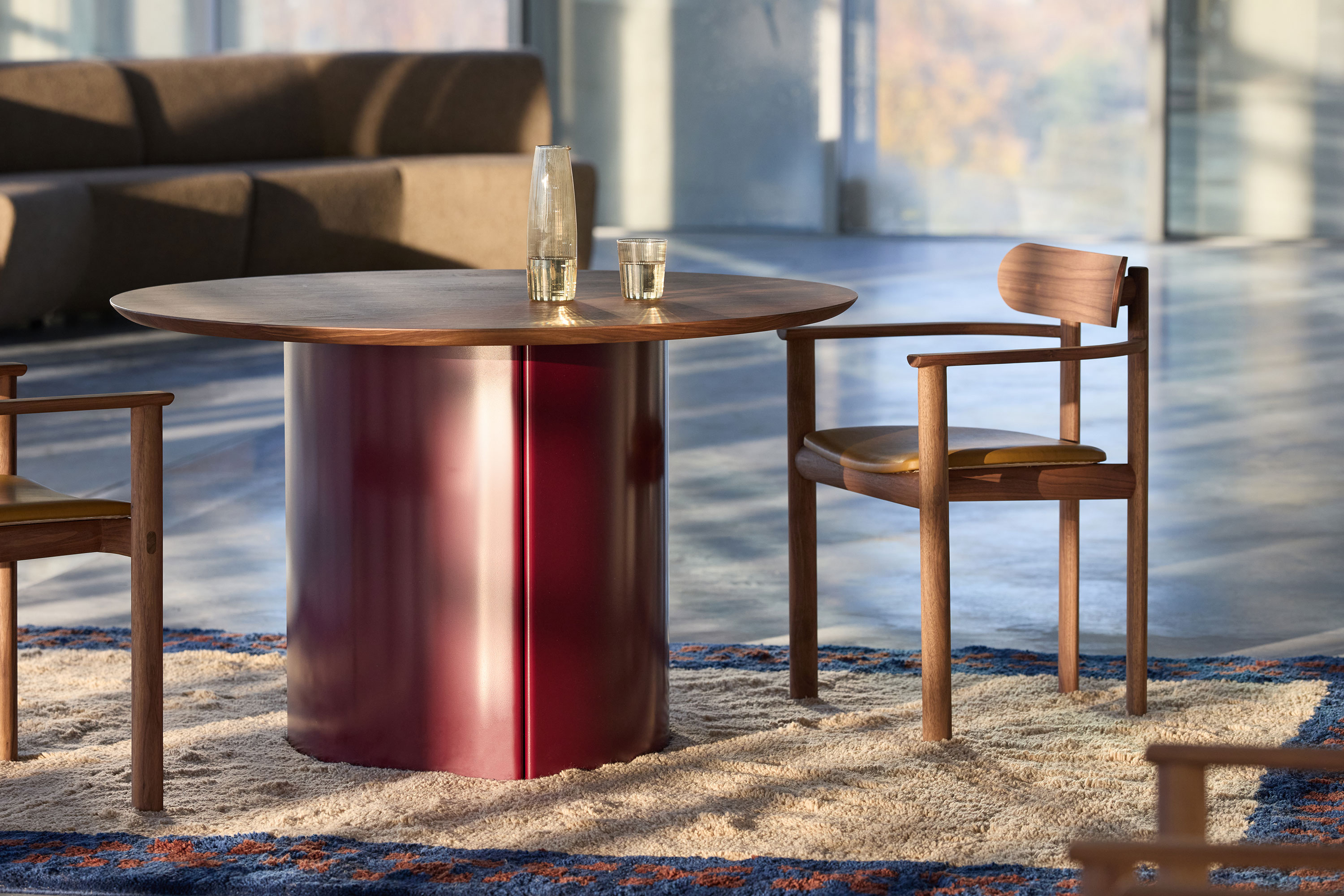 Jardan Bureau Rye Chair with Arms Walnut Greyson Caramel Soren Dining Walnut Claret 11