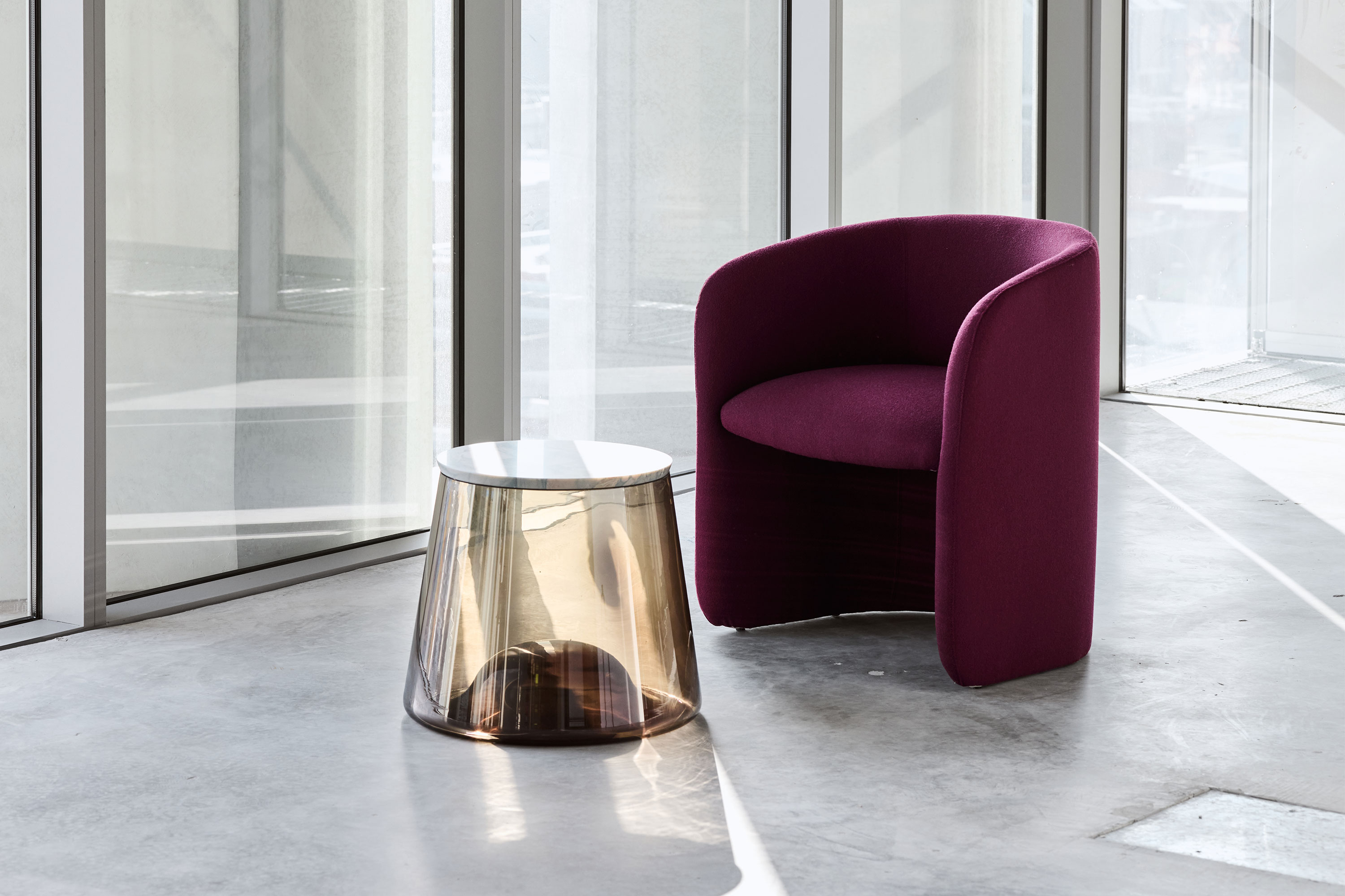 Jardan Bureau Tali Armchair Ecowool Mahogany Romy Side Table