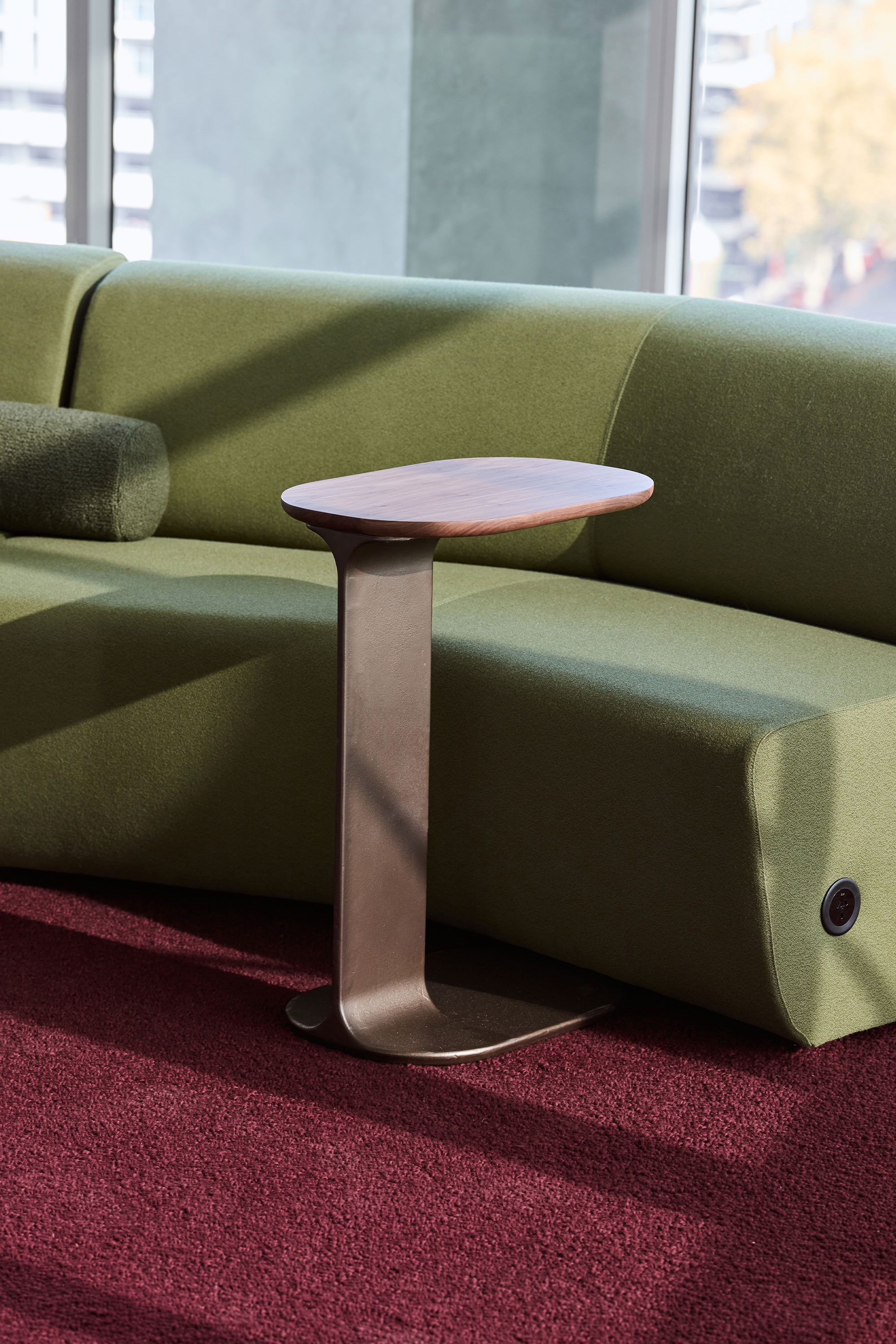Jardan Bureau Paulie Sofa Ecowool Sage Max Side Table Walnut Bronze