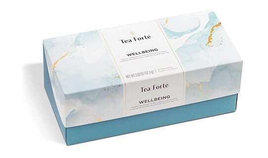 Wellbeing Presentation Box of 20 wellness teas, lid closed