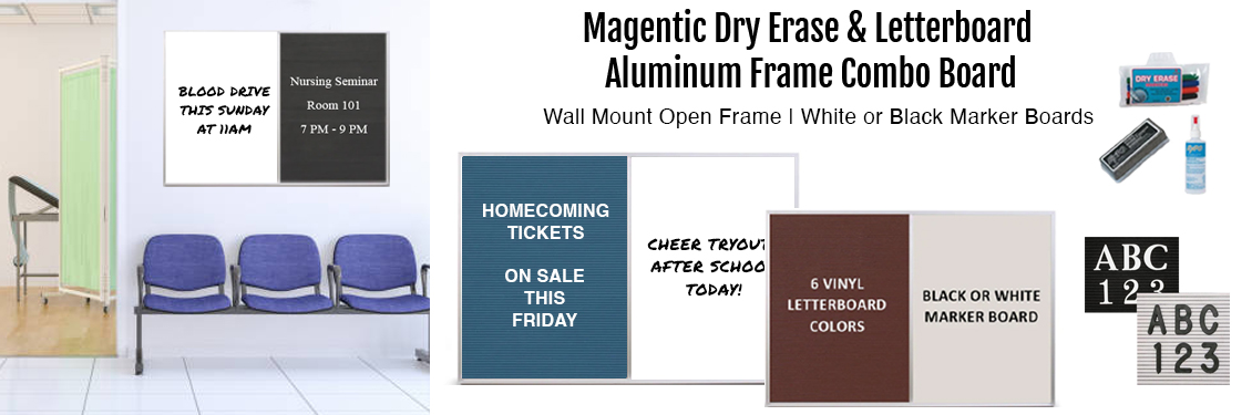 Magentic-Dry-Erase--Letterboard-Aluminum-Frame-Combo-Board--copy