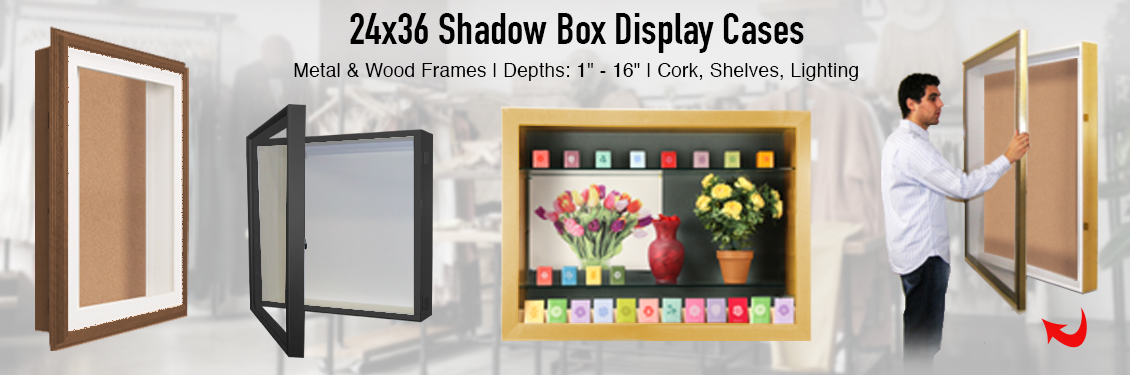 Top 24x36 Wood and Metal Framed Shadow Box Display Cases Available Now ...