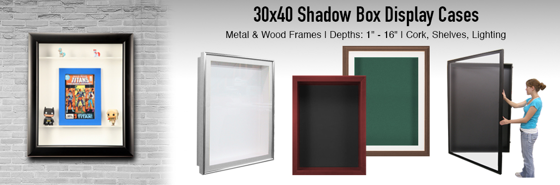 Top 30x40 Wood and Metal Framed Shadow Box Display Cases Available Now ...