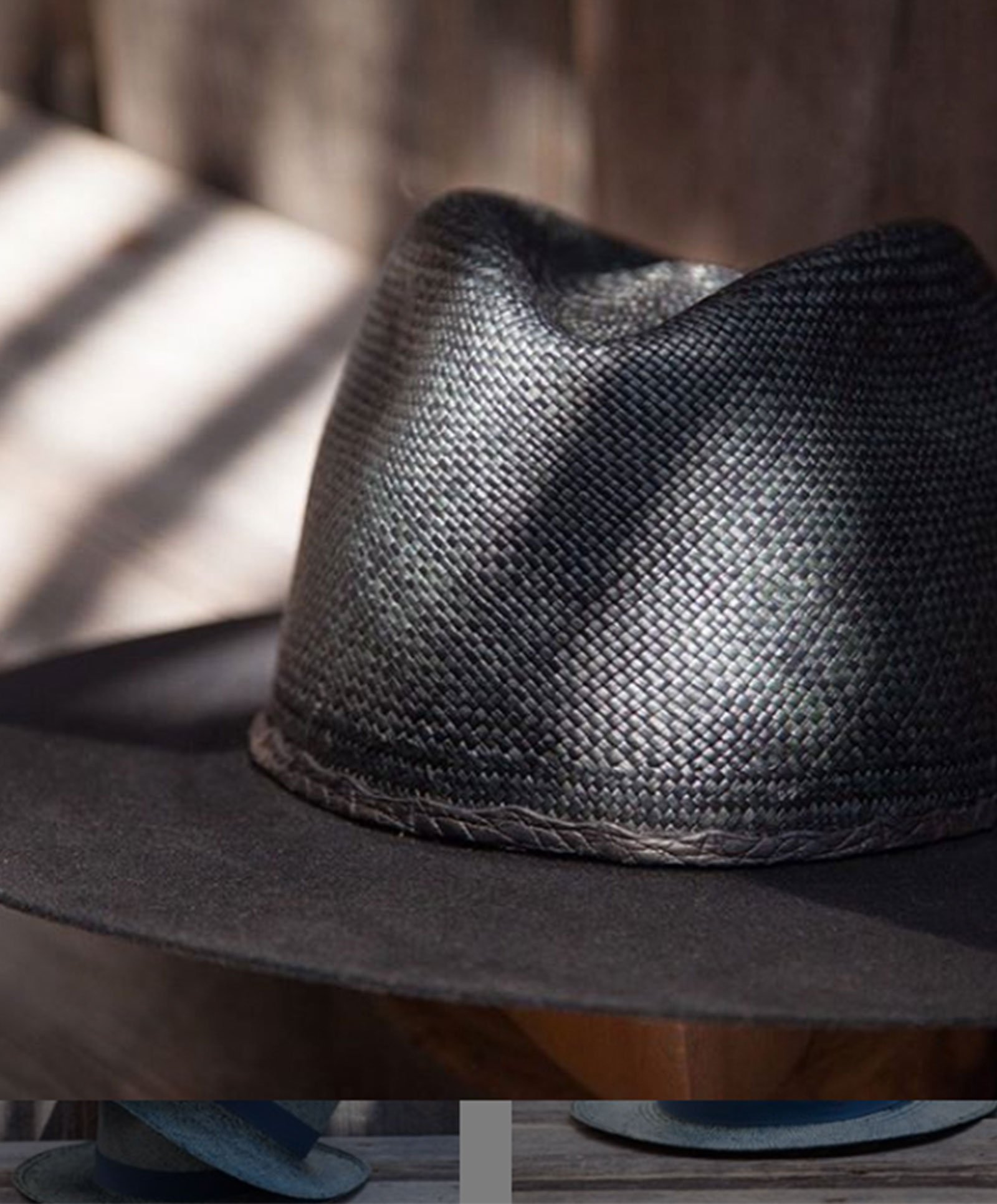 Design
The 3 shades of black. Black Cuenca Brisa weave, black Beaver Felt, and Black Croc Band. Black on Black on Black.
Material
Cuenca Brisa weave crown, 100% Western Beaver Fur Felt sustainably acquired for the brim, and Croc band.
Specifications
C semi teardrop 4 crown with a 3 1/4 Beaver Felt brim. Handmade in our atelier in NYC. Please allow 6-8 weeks to custom make this special piece.