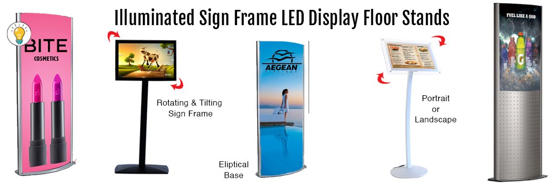Illuminated-Sign-Frame-LED-Display-Floor-Stands