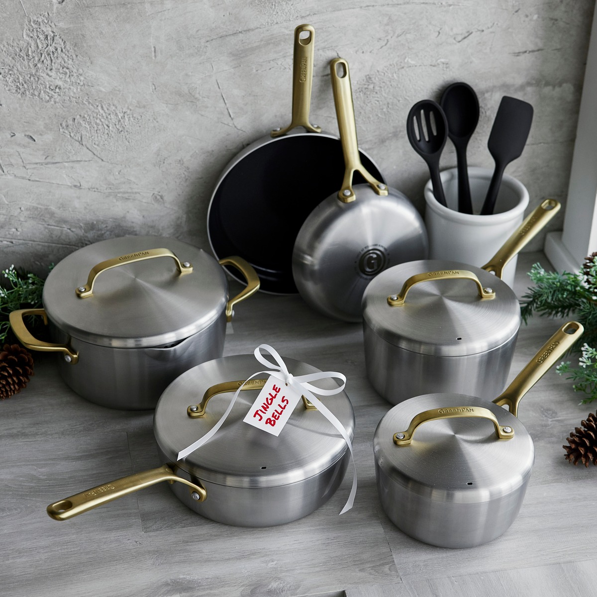 Treviso Ceramic Nonstick Stainless Steel 10-Piece Cookware Set