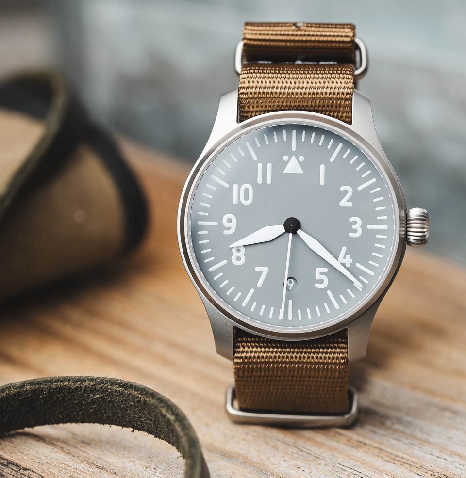 Flieger Verus Grau LE Modernized Type A dial