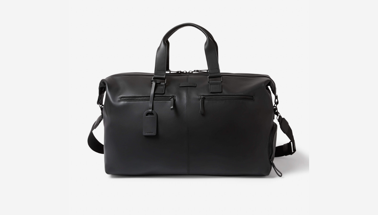 thumb-OXLEY OVERNIGHT BAG - BLACK WITH BLACK HARDWARE
