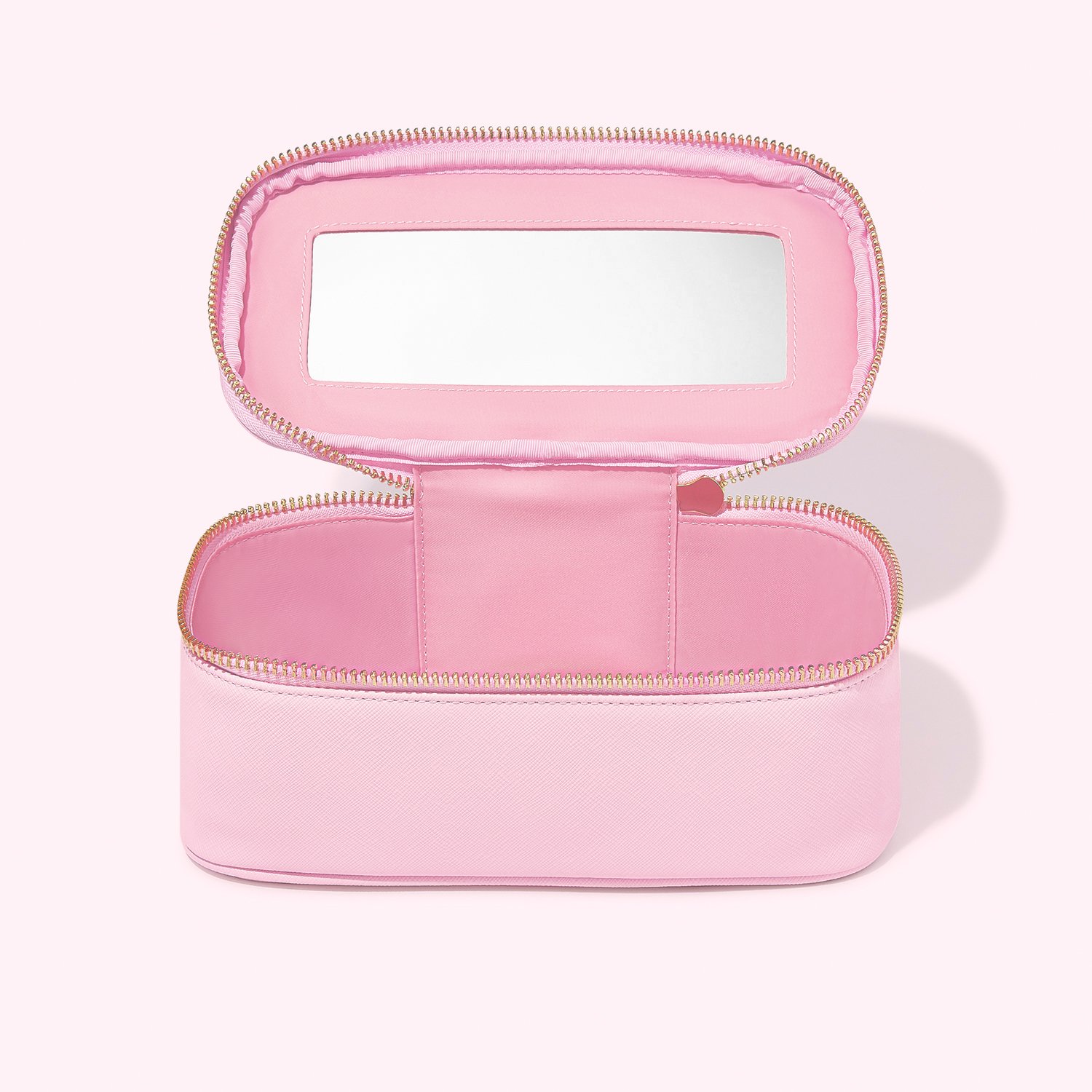 Textured Open Top Mirror Pouch