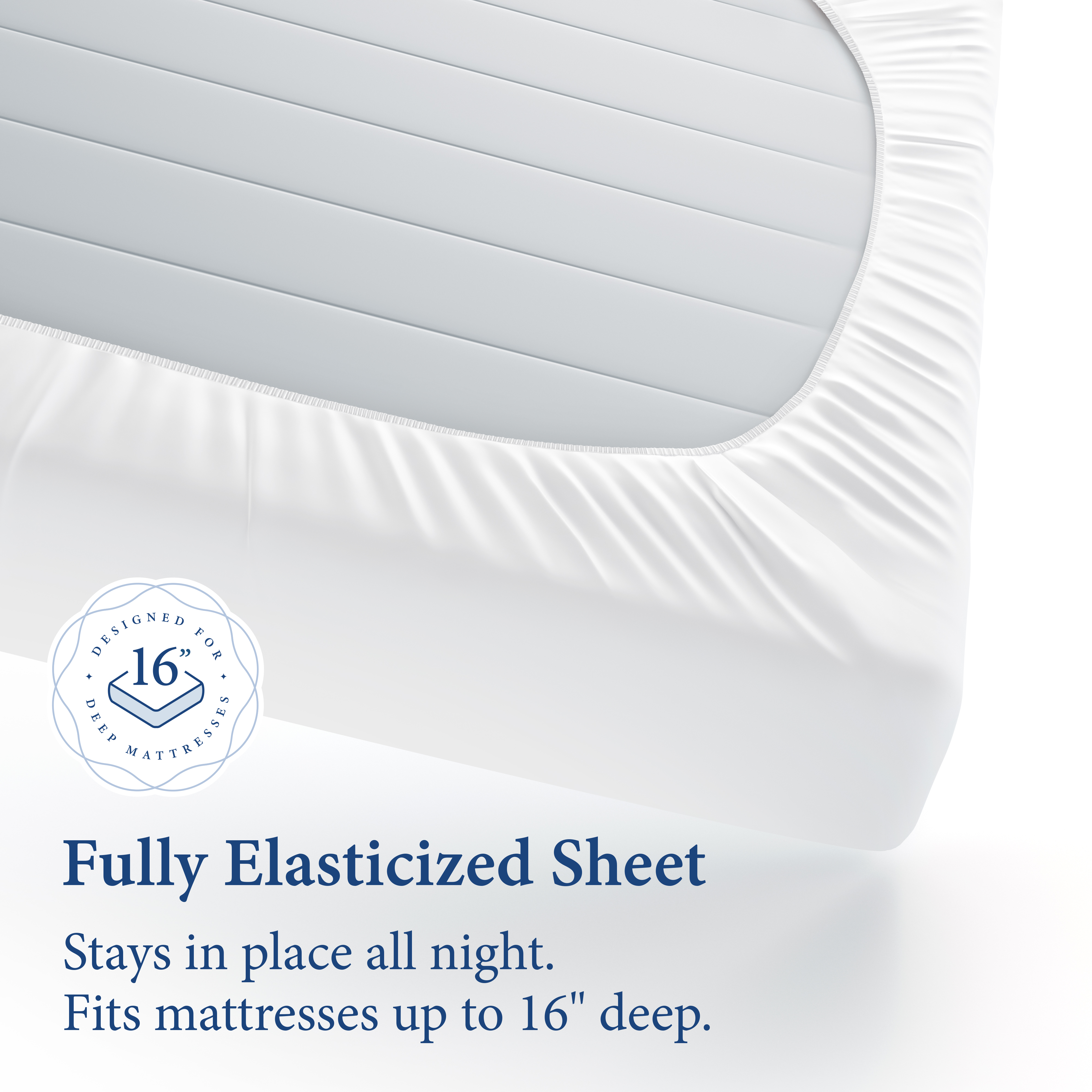 DeaLuxe Bedding 21” Queen Size Deep Pocket Fitted Sheet Only