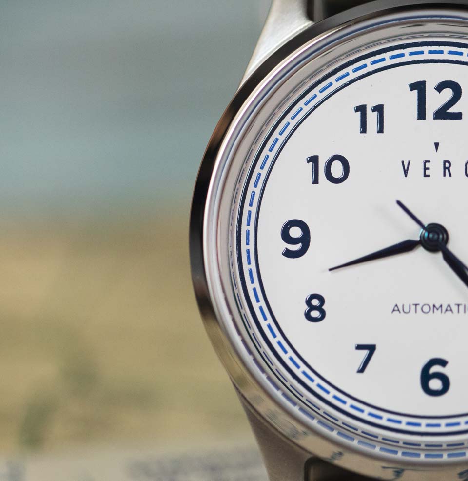 Vero x Windup Watch Shop Century 38mm LE Blue Minute track