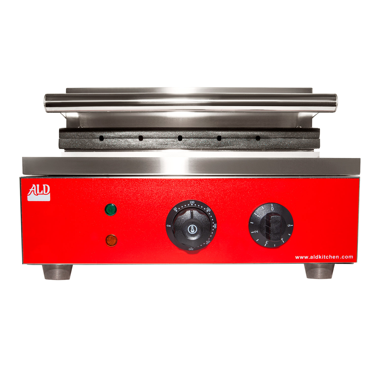 ALDKitchen Red Corn Dog Waffle Maker Commercial 5 Hot Dog Waffles on