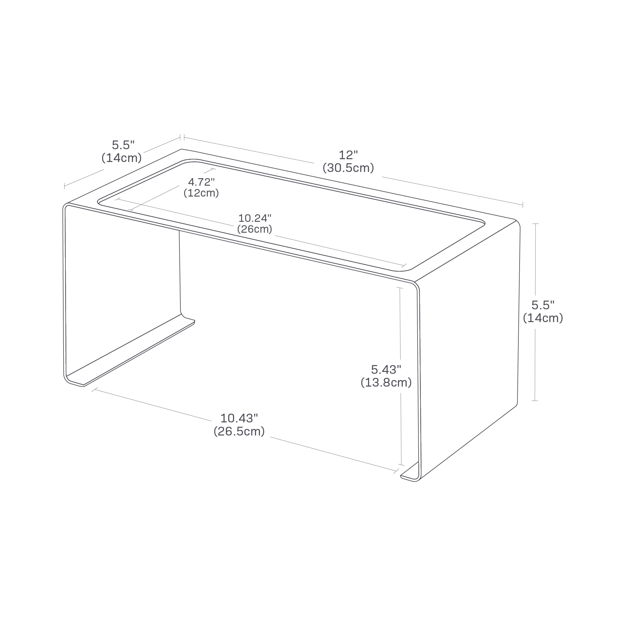 TOWER Stackable Countertop Shelf. Size: small. 12 inches long, 5.5 inches wide, 5.5 inches tall.