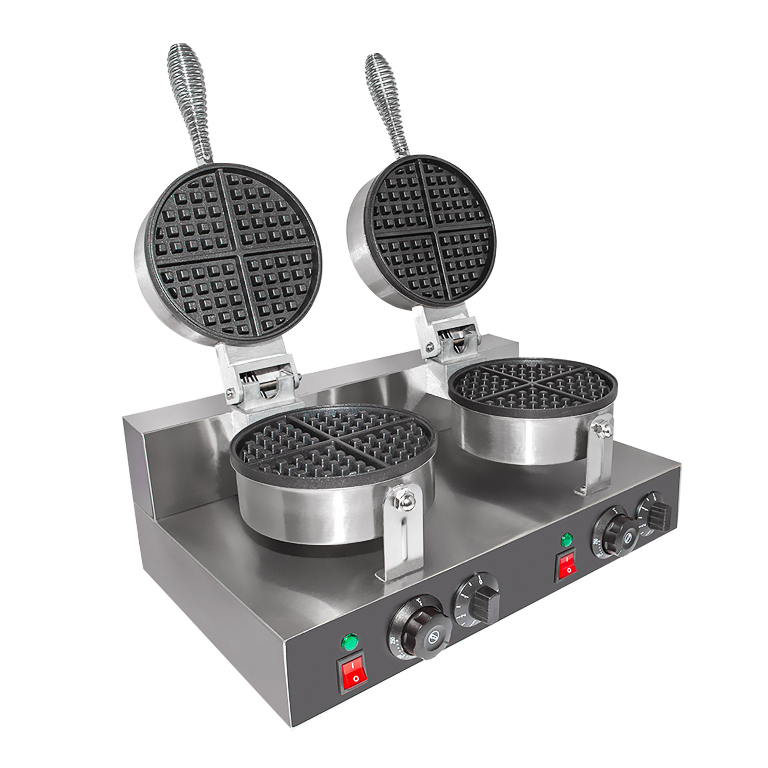 GorillaRock Double Waffle Maker | Round-Shaped Belgium Waffles | Stain ...