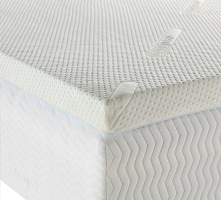 1" ThickDouble Orthopaedic Memory Foam Mattress TopperWhite  Cover