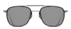 Matsuda M3081 squared sunglass in color brushed gold featuring a matte black acetate insert and lacquered brow bar