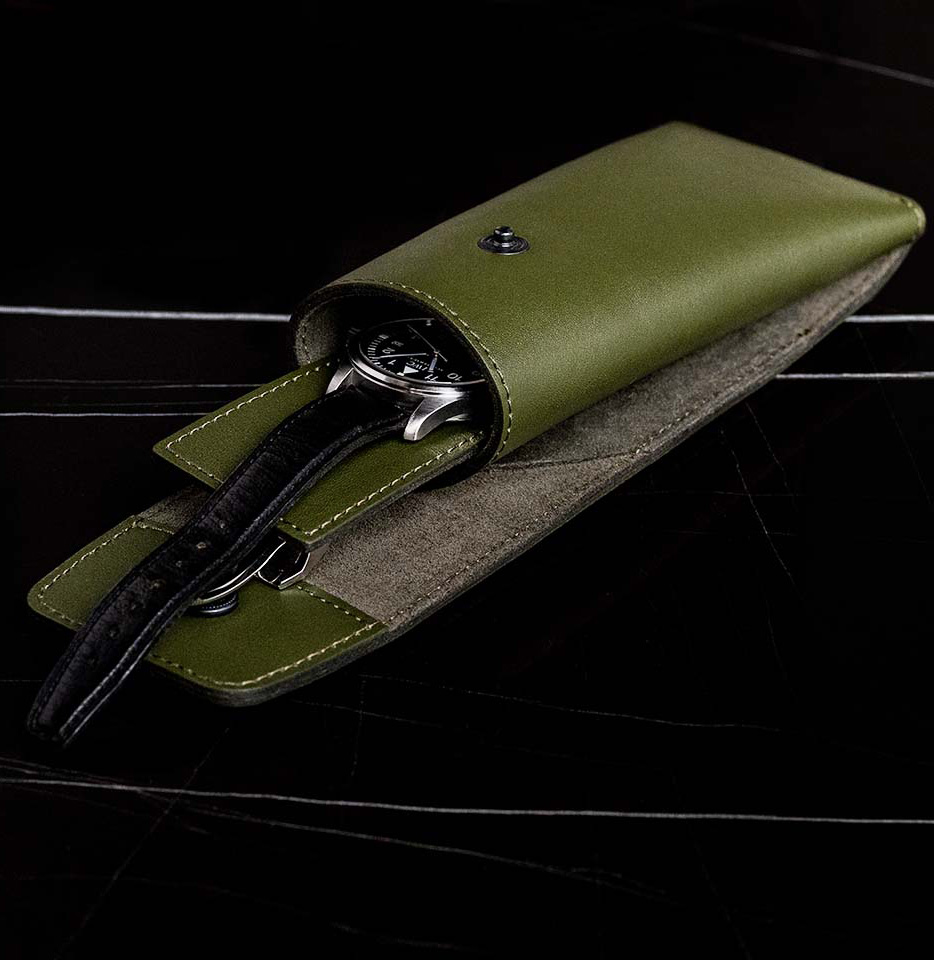 Watch Pouch Lined with Italian Suede
