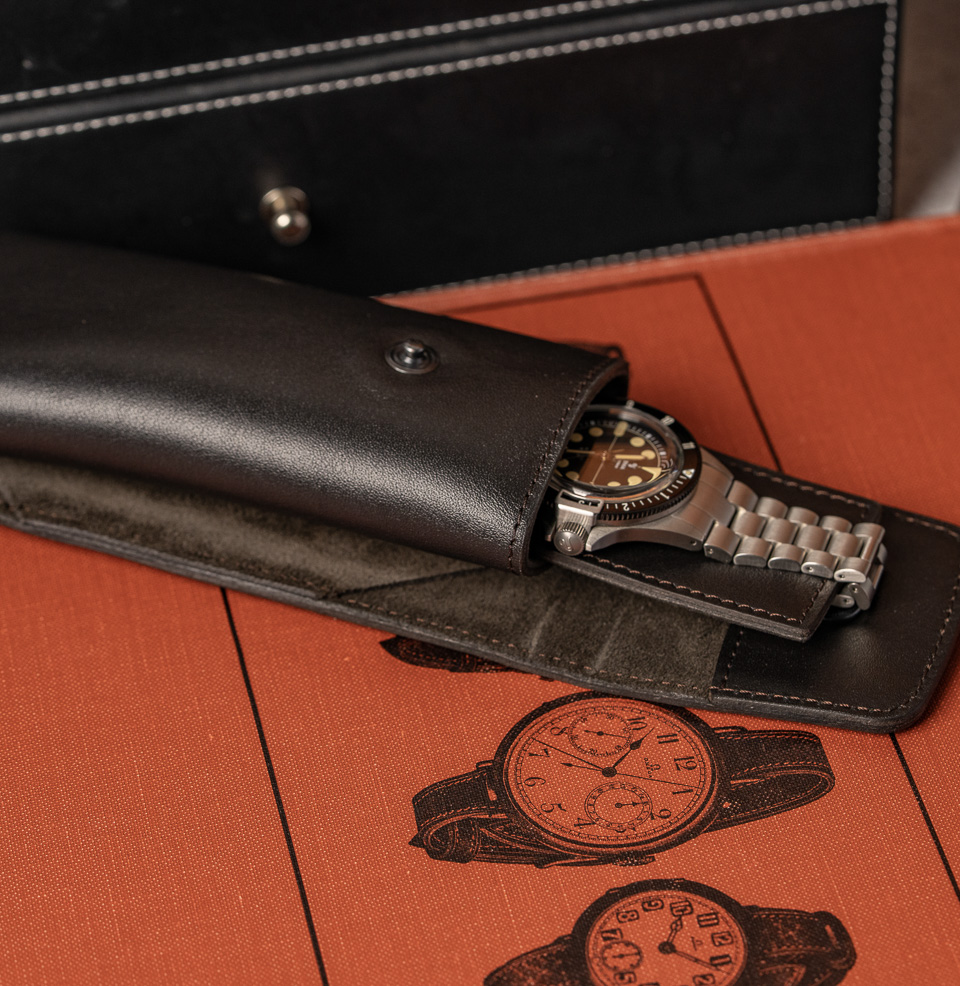 Watch Pouch Lined with Italian Suede