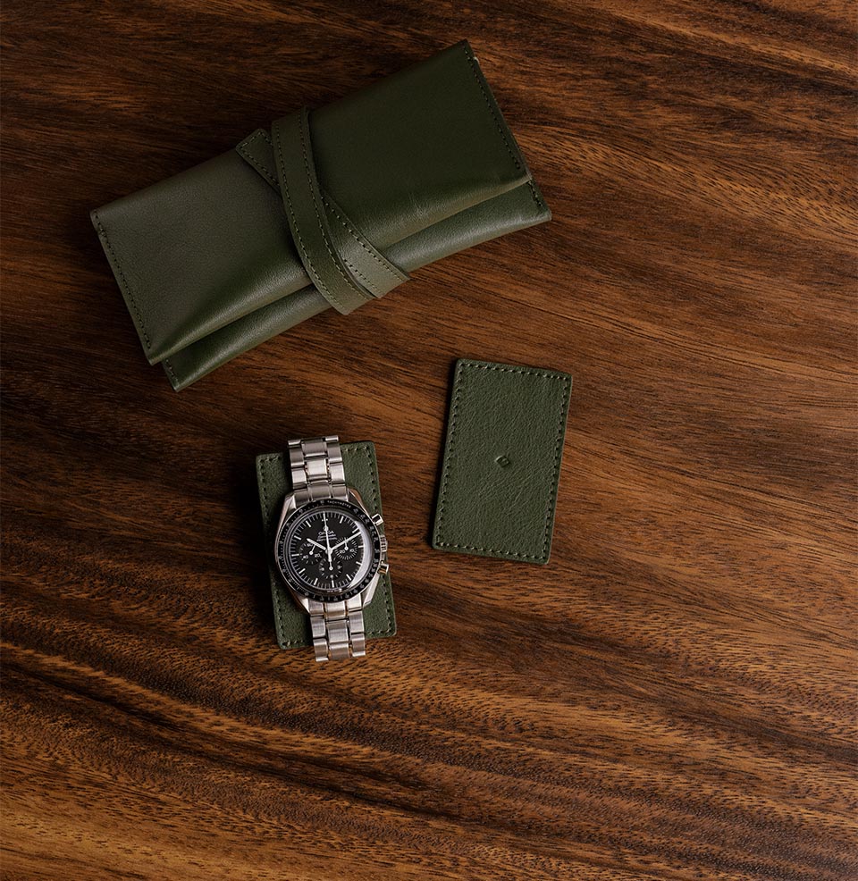 Duo Watch Roll Includes 2 matching Leather Bracelet Protectors