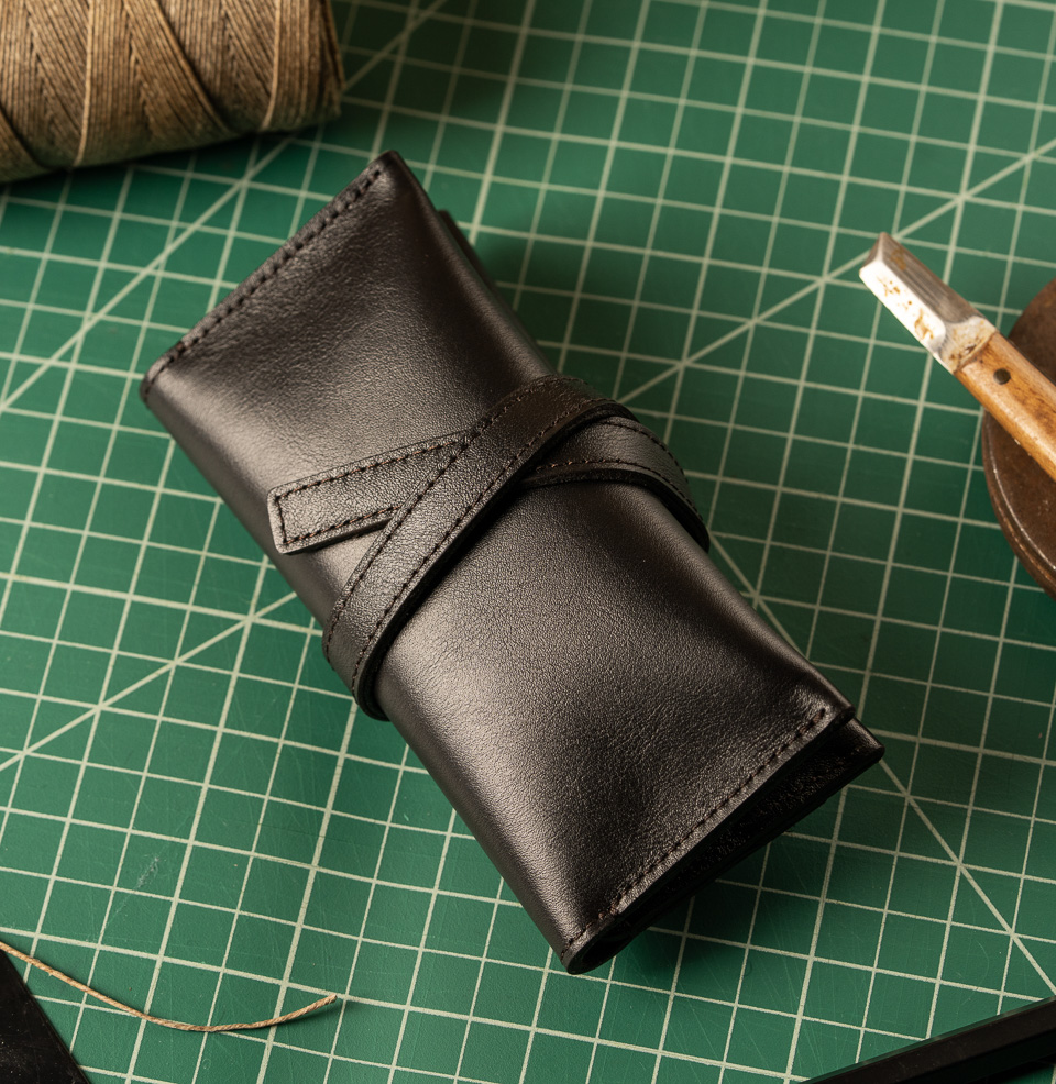 Duo Watch Roll Brown Italian Nappa Leather