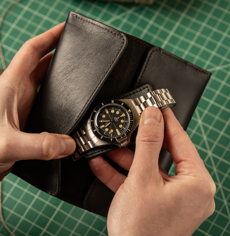 Duo Watch Roll Lined with Italian Suede