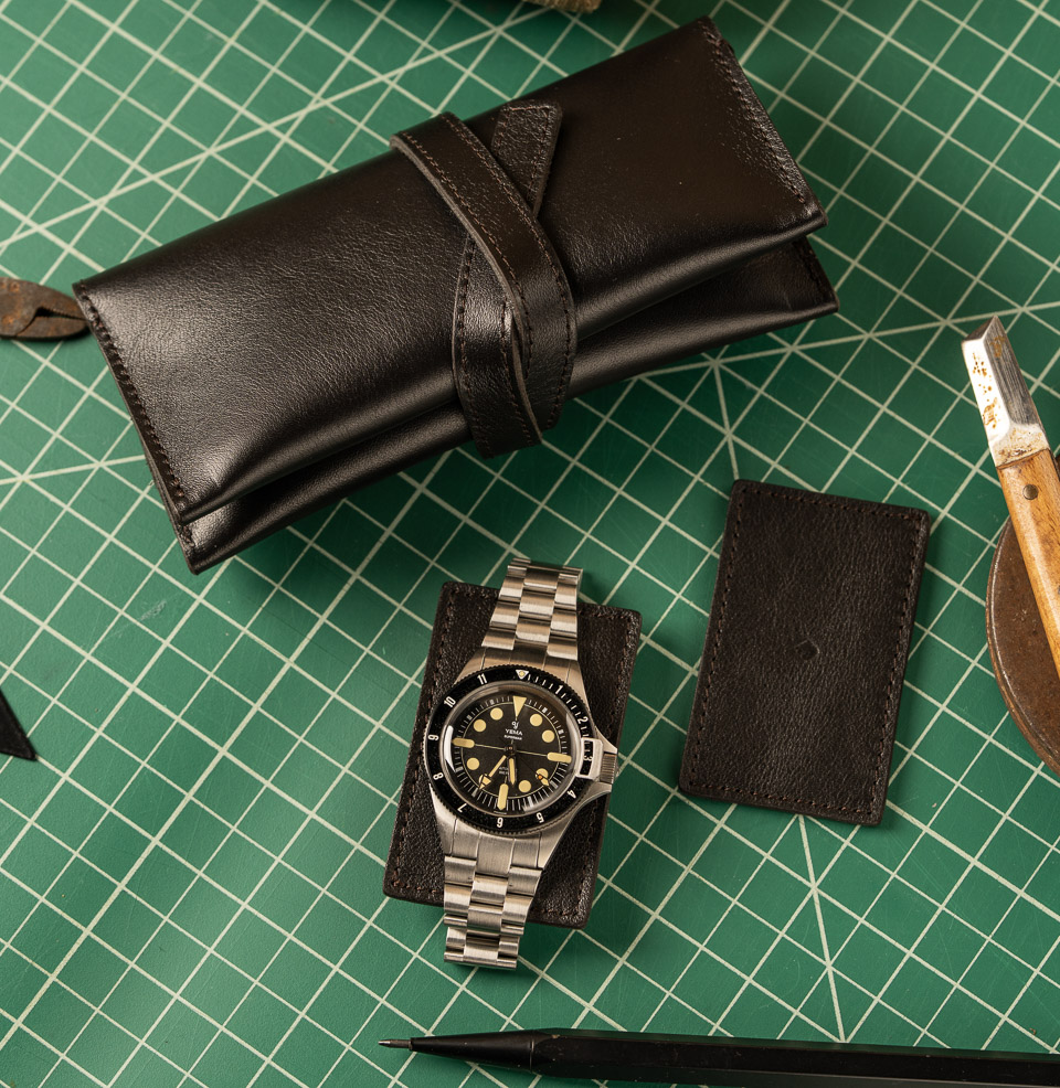 Duo Watch Roll Includes 2 matching Leather Bracelet Protectors