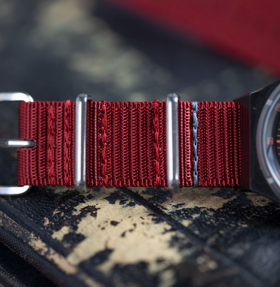 US-Made Mil-Strap Paprika Nylon with Gray accent