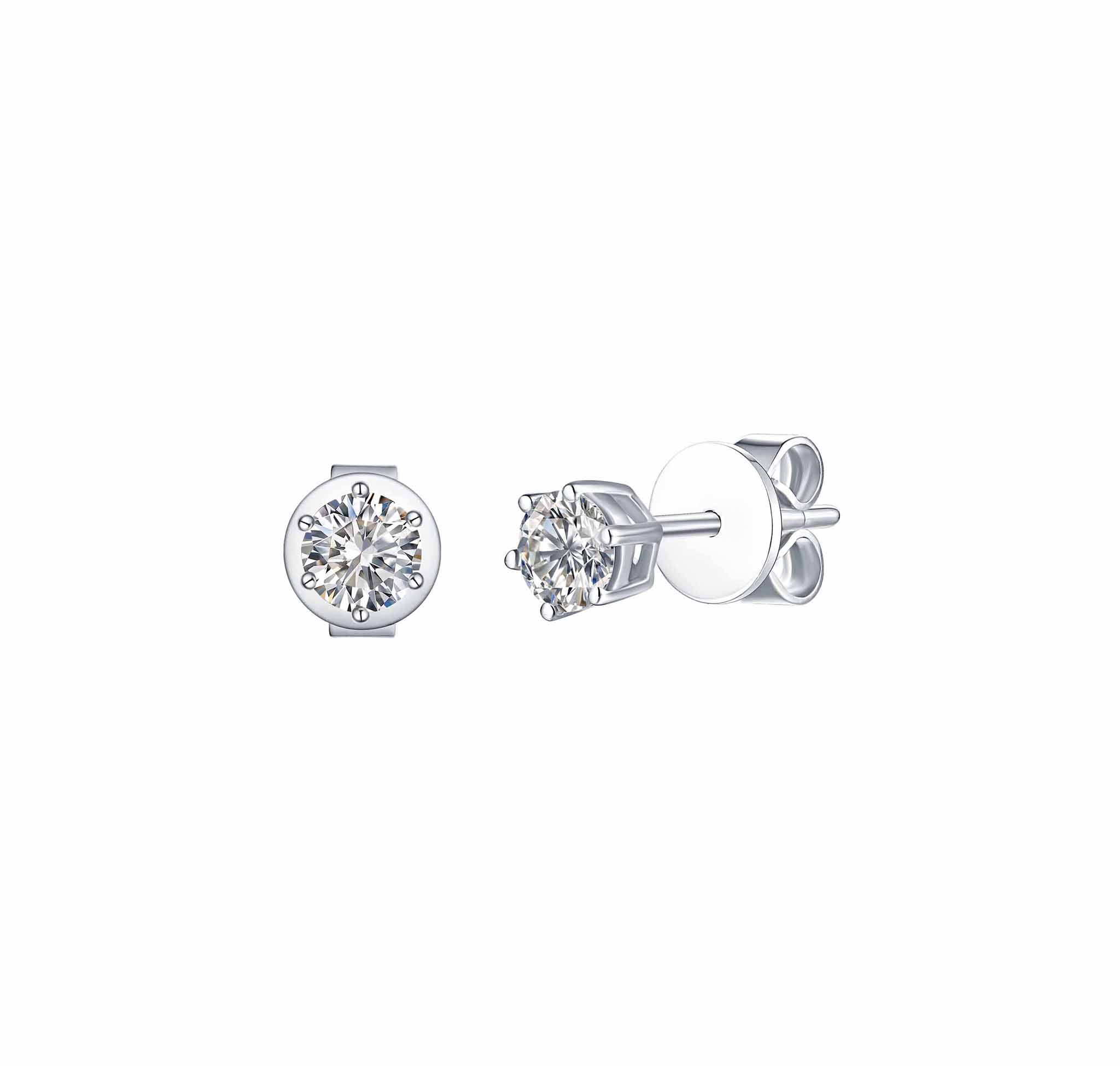 0.50ct Solitaire Studs in Lab Grown Diamonds–Smiling Rocks
