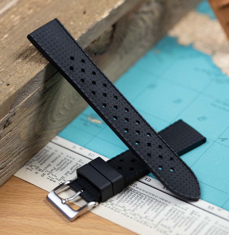 The Rockaway Vintage Style Rubber Watch Strap – Windup Watch Shop