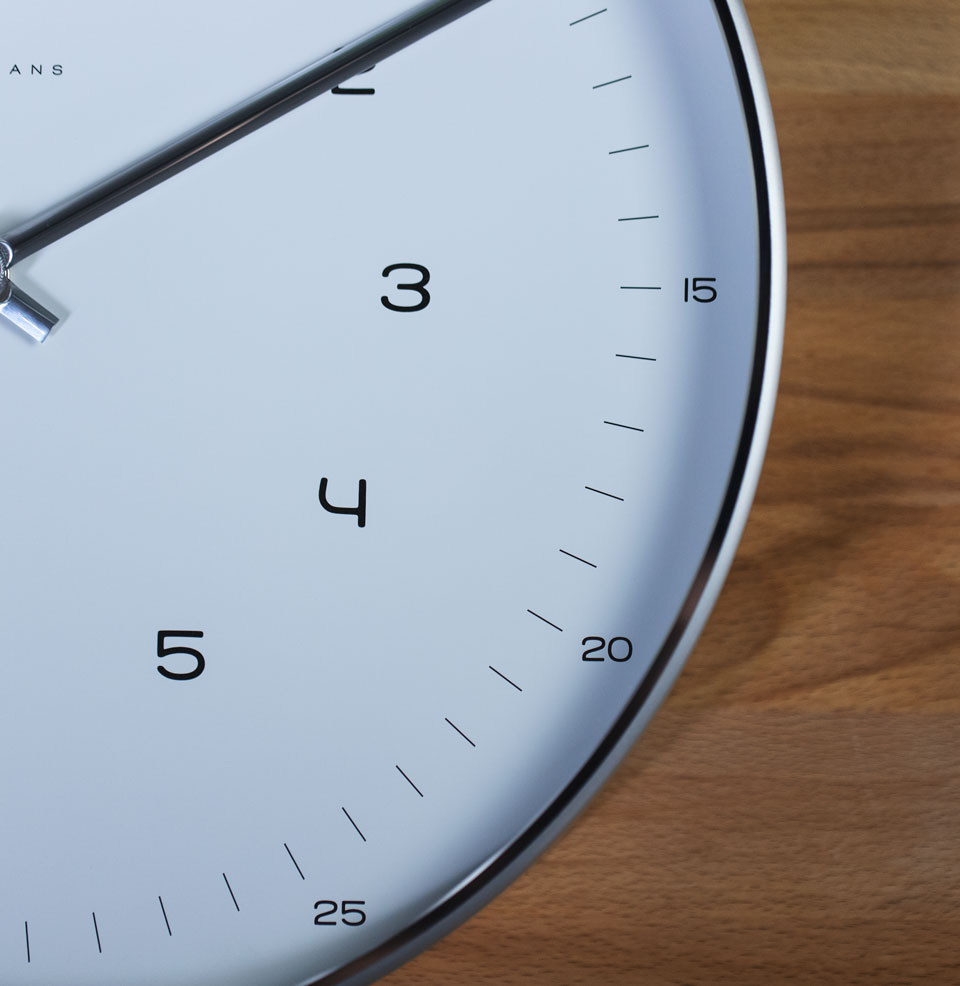 Max Bill 12 Inch Wall Clock Beautiful typography