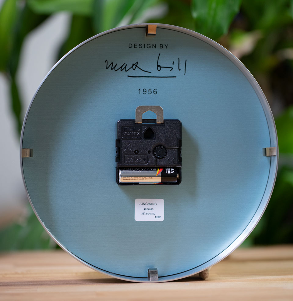 Max Bill 8 Inch Wall Clock German Quartz Movement