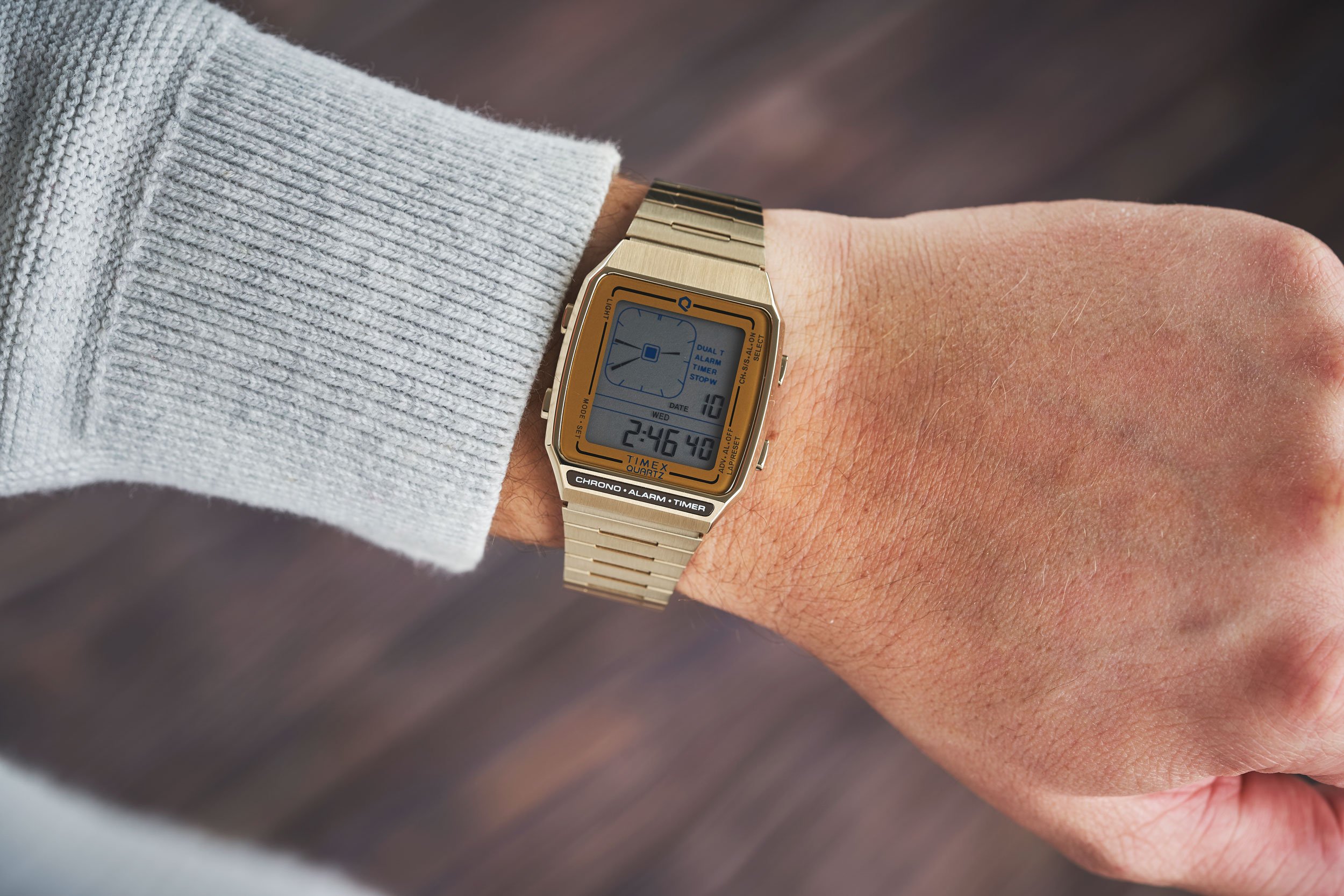 timex gold digital watch
