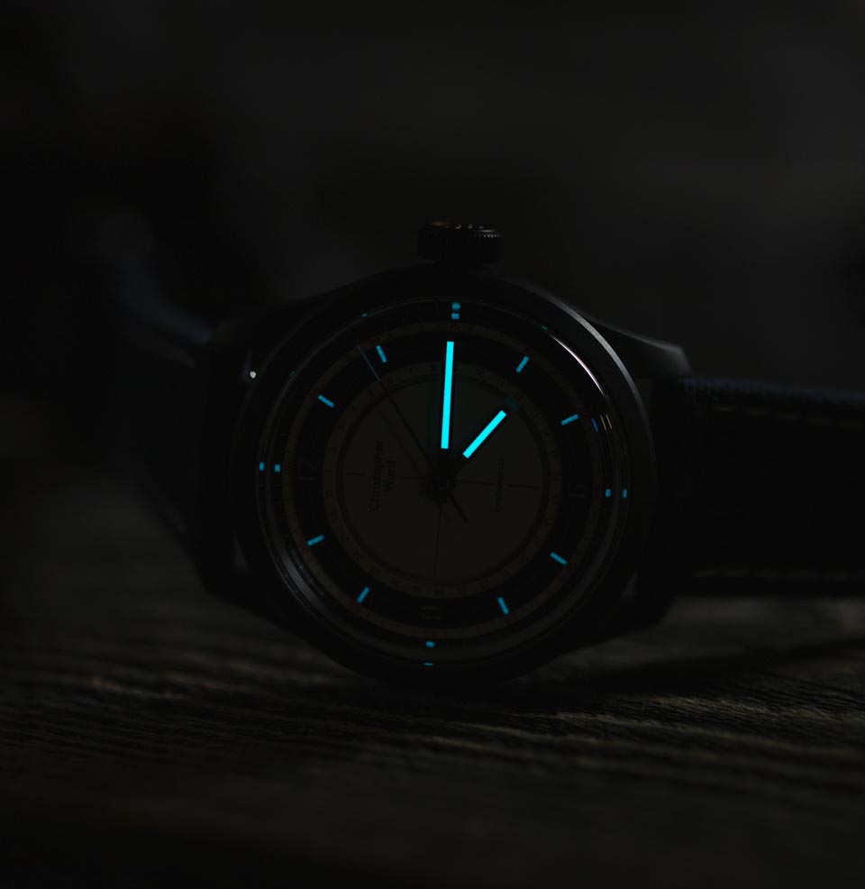 C65 Sandstorm Chronometer Icey blue lume