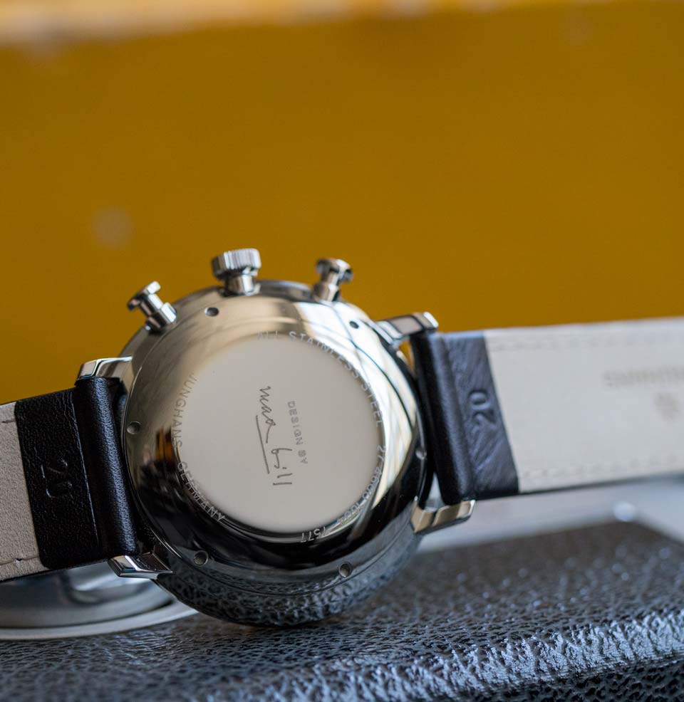 Max Bill Chronoscope J880.2 / Valjoux 7750 movement inside