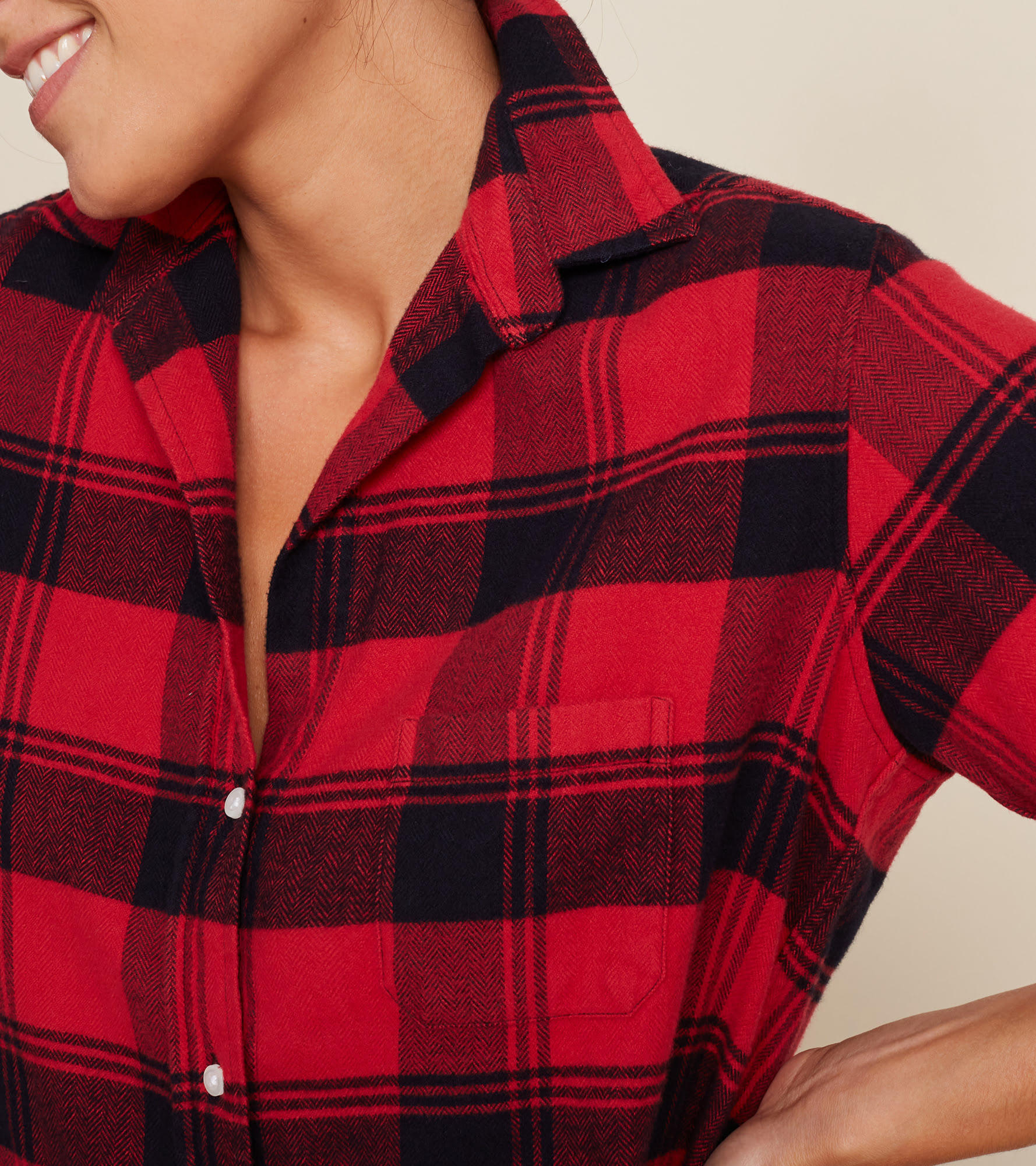 The Hero Button-Up Shirt Red with Black Plaid, Plush Flannel Final Sale view 2