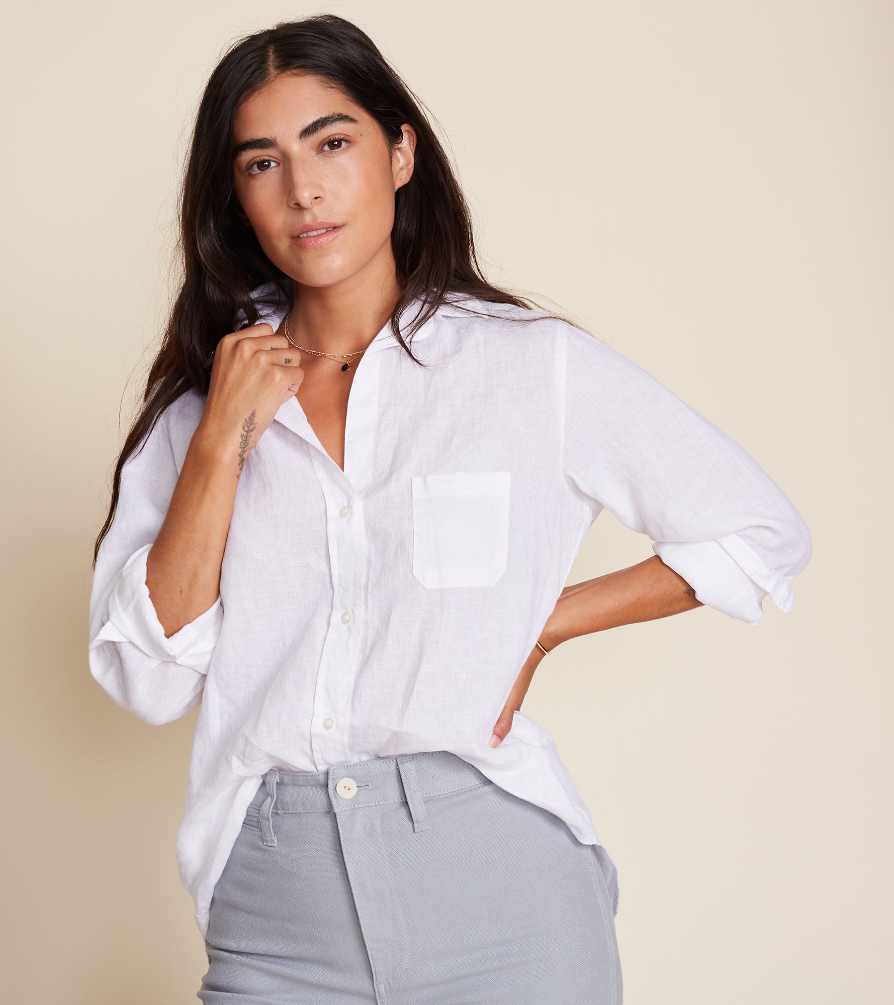 The Hero Classic White, Tumbled Linen Final Sale view 1