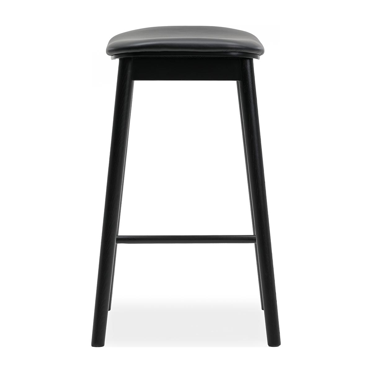 Black Leather Backless Bar Stools Top, Black Leather Backless Counter Stools