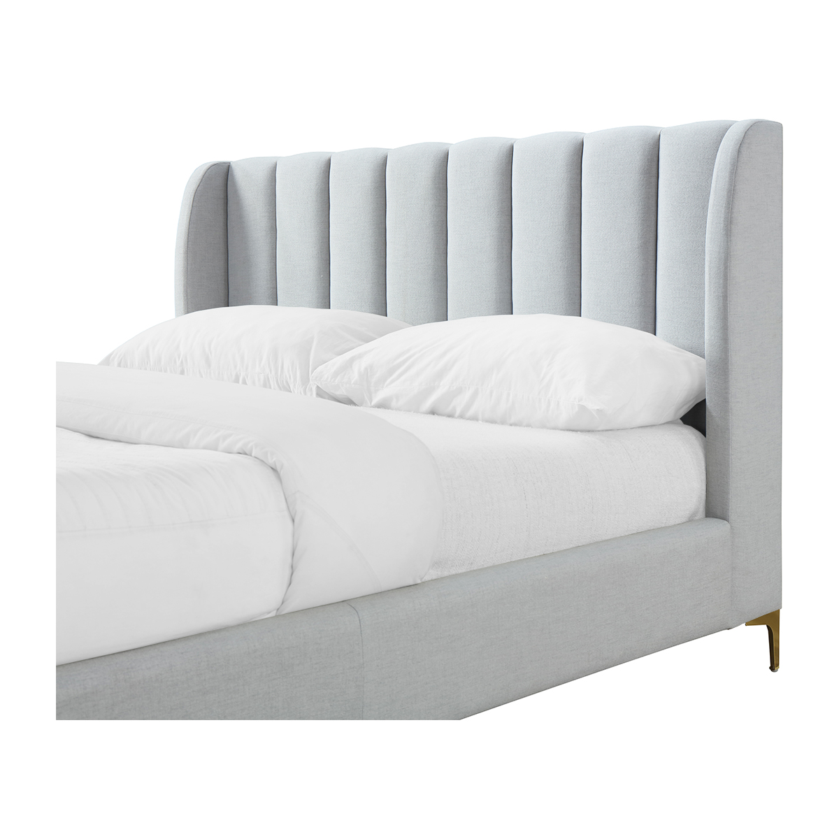 Life Interiors Buy Fabric Queen Bed (Light Grey) & Furniture