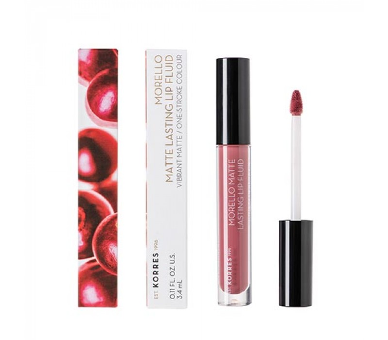 Korres Makeup Damask Rose Morello Matte Lasting Lip Fluid 01