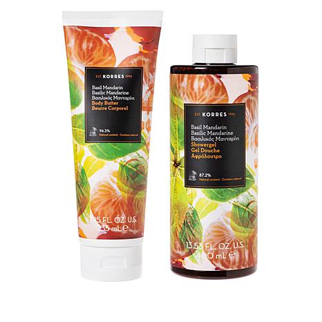 Korres Basil Mandarin Body Butter and Shower Gel 01