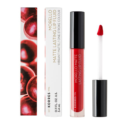 Korres MAKEUP Poppy Red Morello Matte Lasting Lip Fluid 01