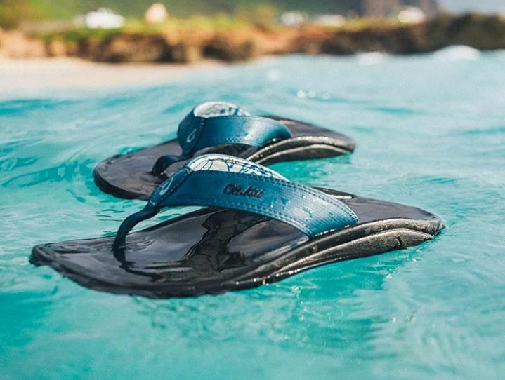 Sandals floating in water