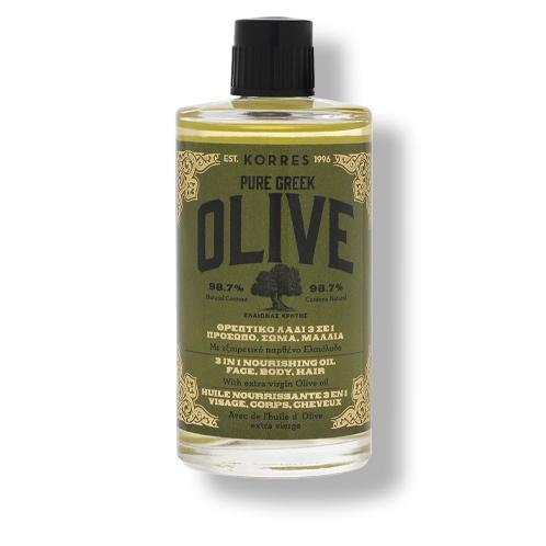 Korres 3in1 Öl Gesicht + Körper + HaarePure Greek Olive Nährendes 3 in 1 Öl 1