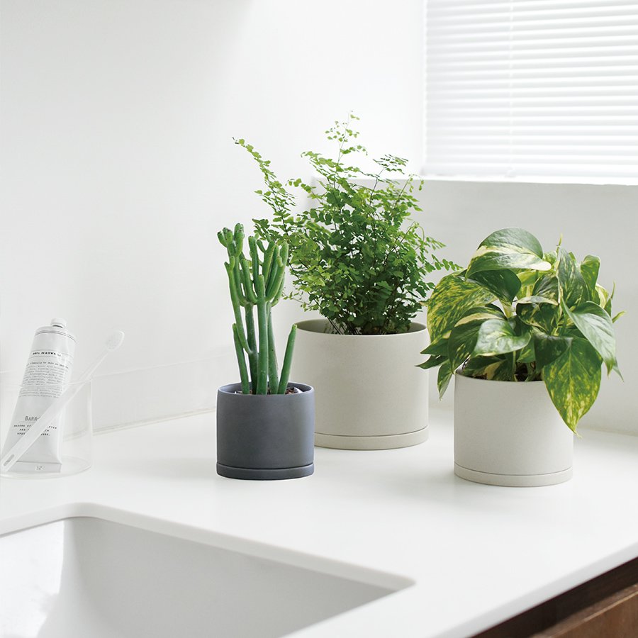 KINTO PLANT POT 191_ 135MM / 5IN EARTH GREY