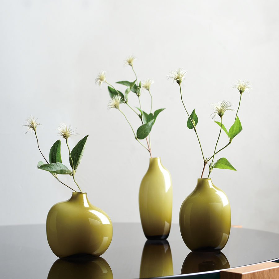KINTO SACCO VASE GLASS 03 GREEN
