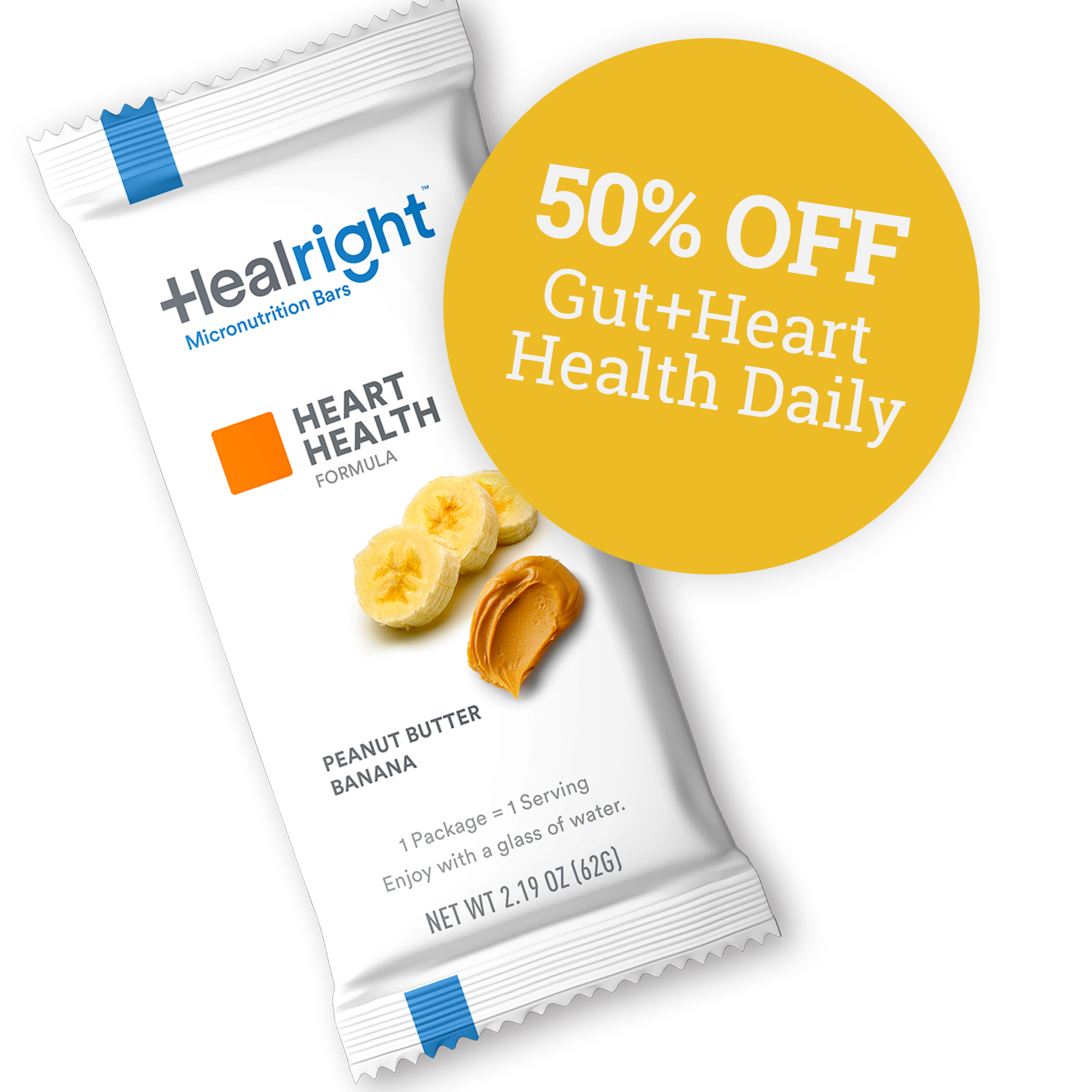 50% Off Gut + Heart Health Daily with Peanut Butter & Banana flavor