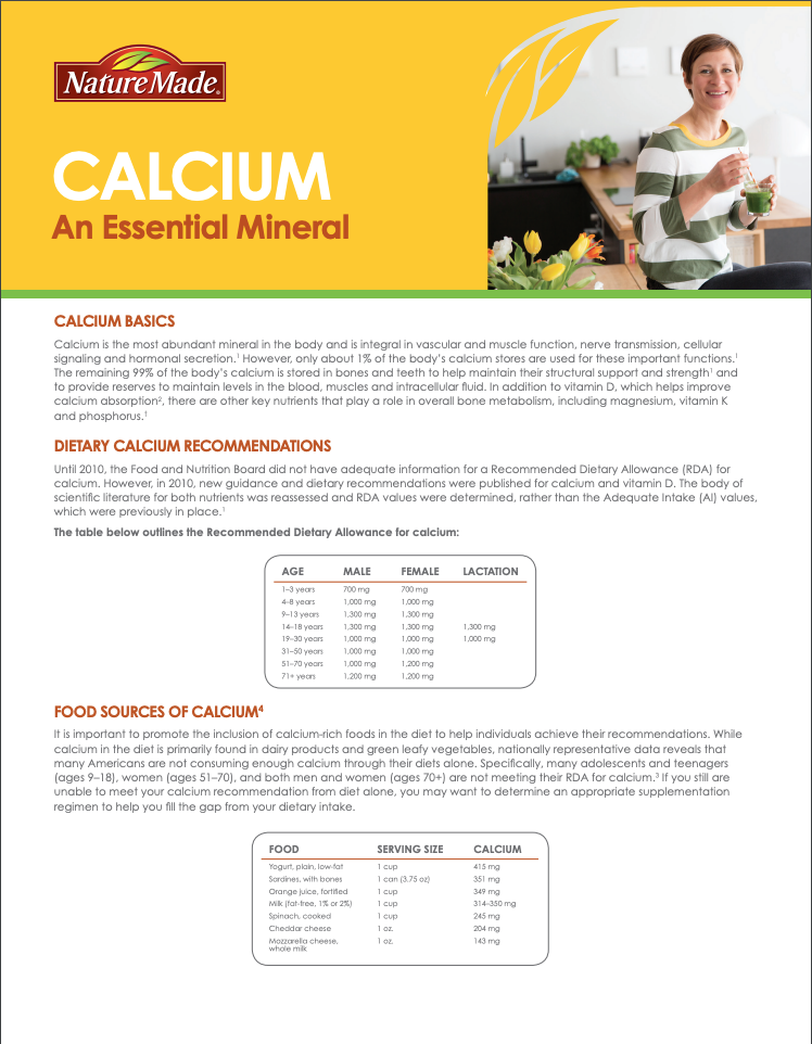 Calcium: an Essential Mineral
