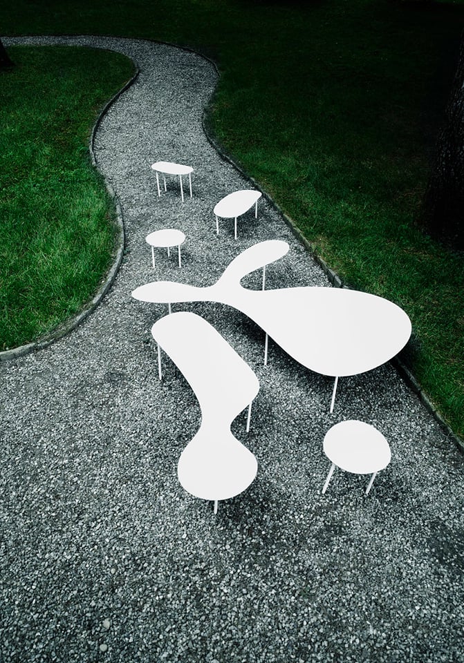 Reminiscent of the work of American sculptor Alexander Calder, the Rabbit and The Tortoise collection for Living Divani is a series of fun and playful tables. Photo c/o Living Divani. 